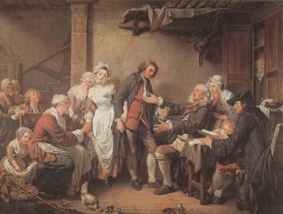 Jean Baptiste Greuze L'Accordee du Village (mk08) Sweden oil painting art